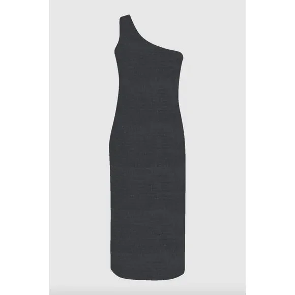 acacia one shoulder midi dress Acacia Swimwear Dresses | Acacia Swim Cara Dress - Black - One Shoulder Smocked Midi - Large - Nwt | Color: Black | Size: L